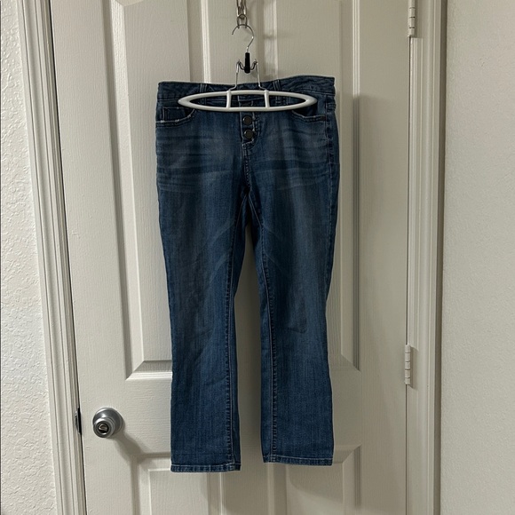 Simply Vera Vera Wang Denim - Vera Wang Dark Blue Straight Leg Capri